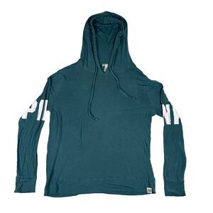 Women's Victoria's Secret Pink Long Sleeve Hoody T Shirt Green Size M SUPER SOFT